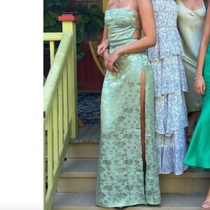 Lucy In The Sky Satin Floral Maxi Dress